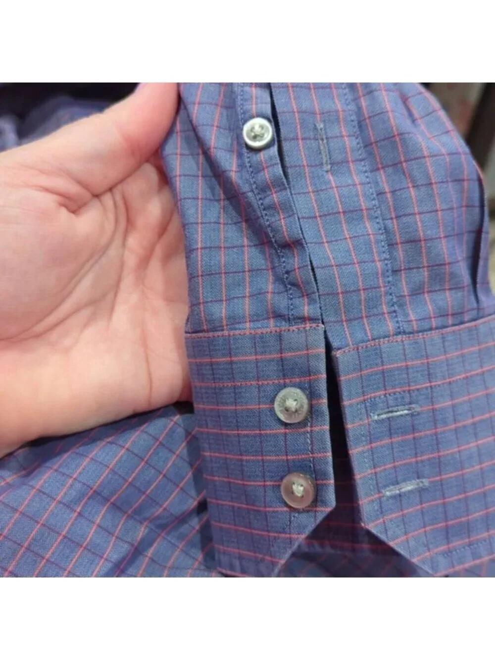 Hugo Boss regular fit purple with pink stripe plaid long sleeve dress shirt